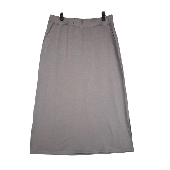 Gilmour Bamboo French Terry Slash Pocket Skirt size Large Gray Pull on - Picture 1 of 8